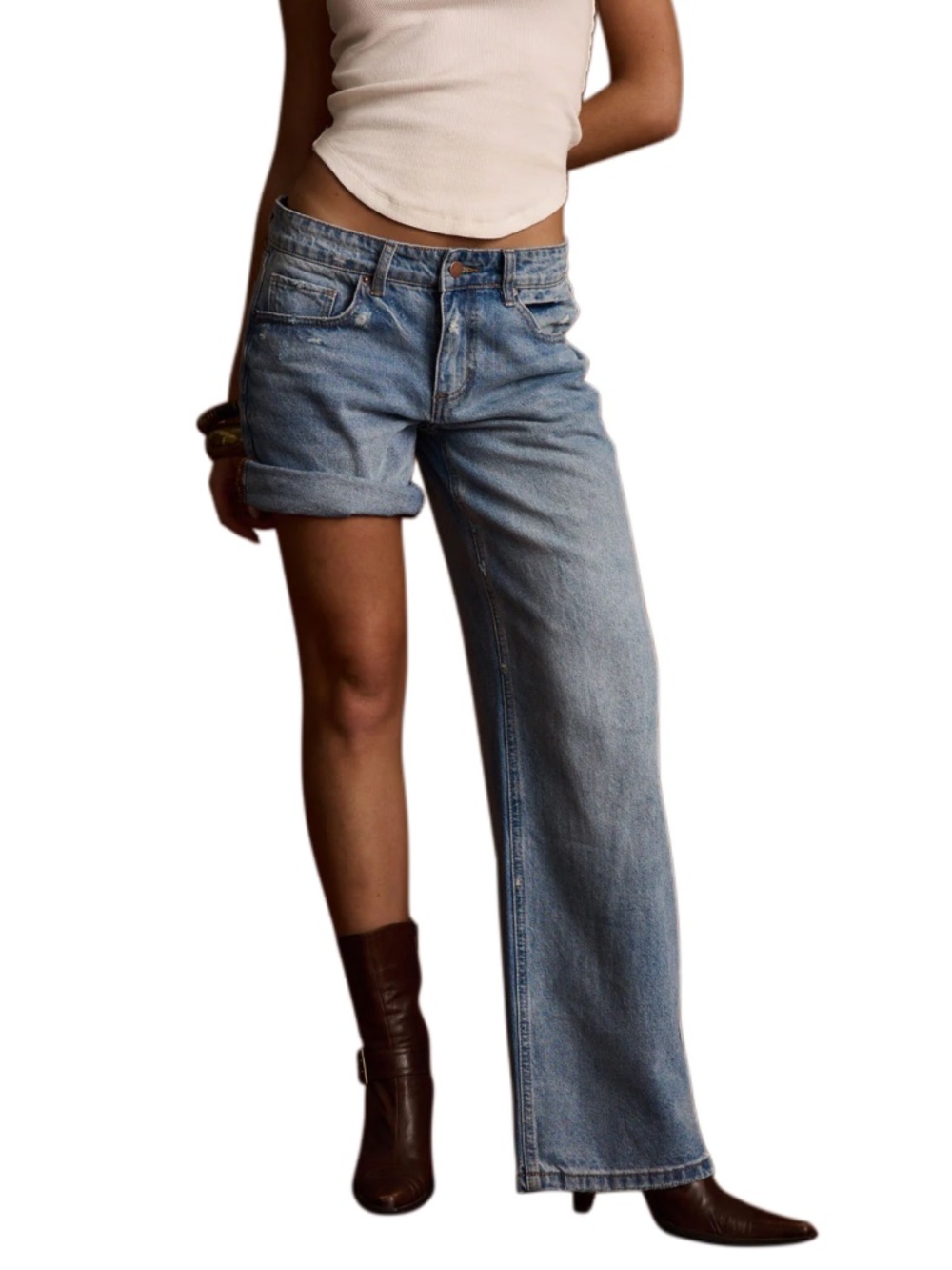12th Tribe Eastwood Light One Legged Boyfriend Jeans